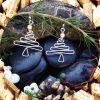 Christmas Tree Earrings with Gold Beads by Kimi Designs