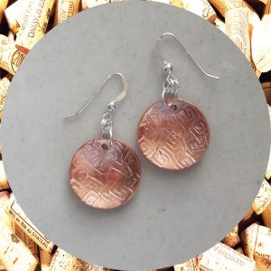 Medium Round Square Swirl Copper Earrings by Kimi Designs