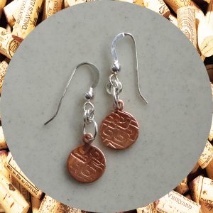 Small Round Square Swirl Copper Earrings by Kimi Designs