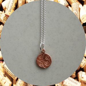 Small Round Swirl Copper Pendant Necklace by Kimi Designs
