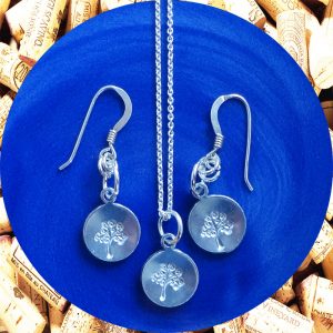 Small Round Tree of Life Earrings and Necklace Set by Kimi Designs