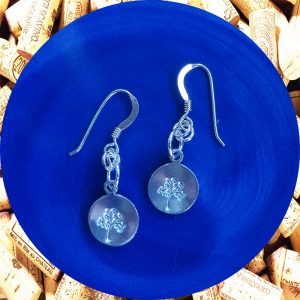 Small Round Tree of Life Print Aluminum Earrings by Kimi Designs
