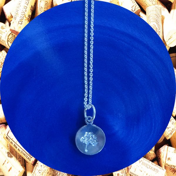 Small Round Tree of Life Print Aluminum Pendant Necklace by Kimi Designs