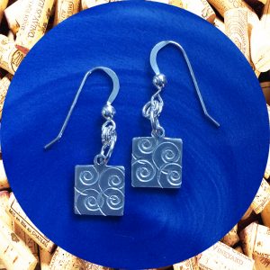 Small Swirl Square Earrings by Kimi Designs